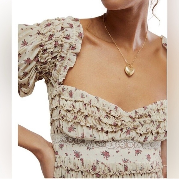 NWT!$248! Free People Women's Bali Juniper
Floral Print Ruffled Midi Dress SZ 12 - Picture 6 of 6